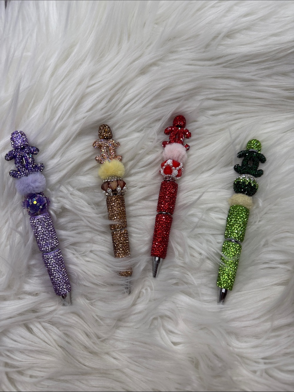 CC Glittery Bling Decorative Pen - Purple, Gold, Red, Green Bundle